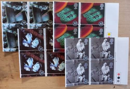 1996 Great Britain `Cinema` FDC + 5 MNH blocks of 4