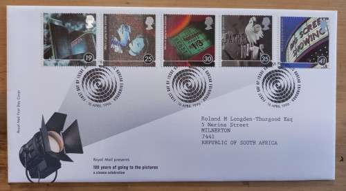 1996 Great Britain `Cinema` FDC + 5 MNH blocks of 4