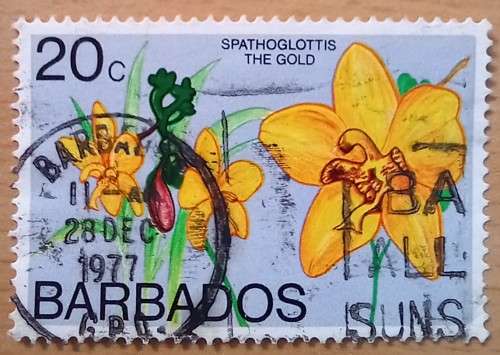 Barbados 20c 1977 Orchid used - rare