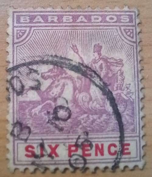 Barbados 6 Pence 1905 used