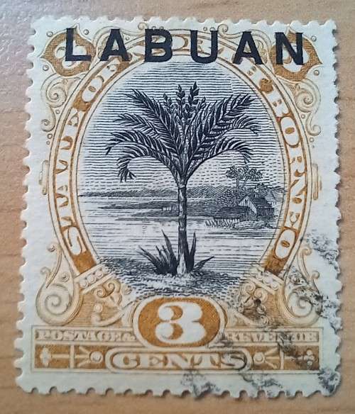 North Borneo Labuan overprint 3c 1894 used