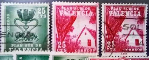 Spain Valencia lot of 15 Tax stamps 1963-1973 used