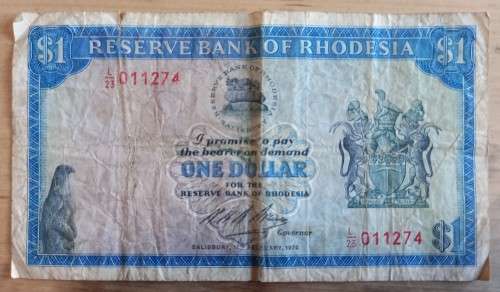 1970 Rhodesia 1 Doller (17 Feb)