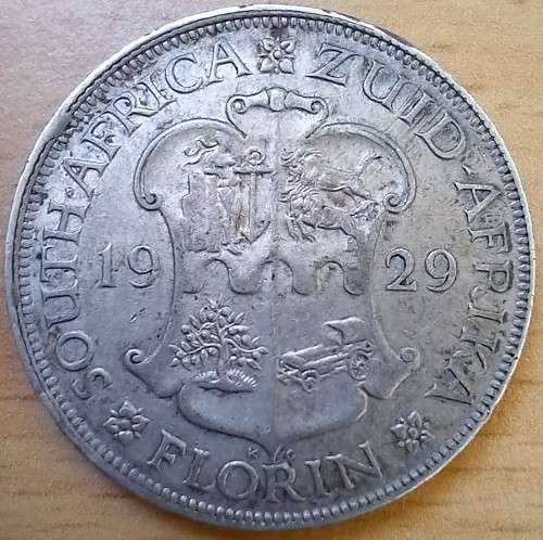 1929 SA Union silver Florin *good detail*