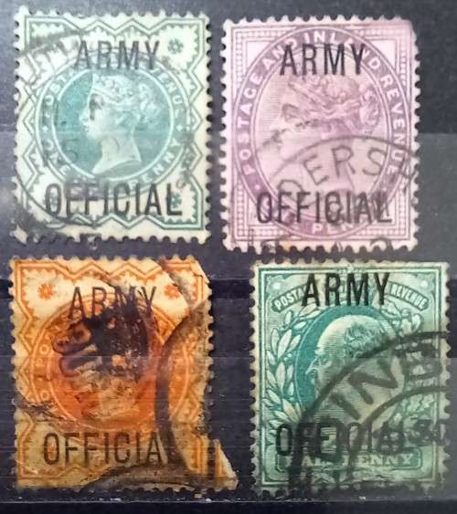 Britain lot of 4 Army Officials 1896-1902 used