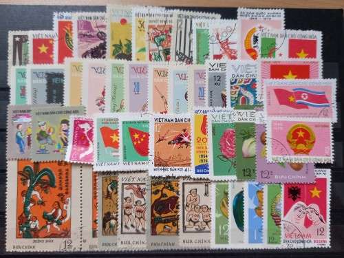 North Vietnam lot of 48 mostly used stamps 1970-1976