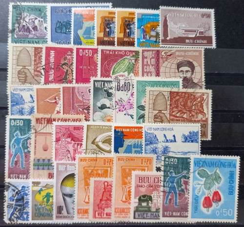 South Vietnam lot of 34 stamps used 1962-1971