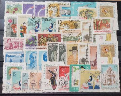 North Vietnam lot of 37 1957-1962 mostly used stamps