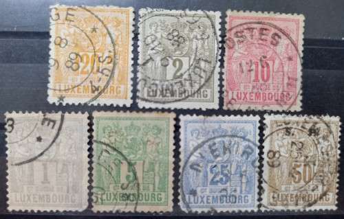 Luxembourg 1882 part set used 1, 2, 5, 10, 20, 25, 50c