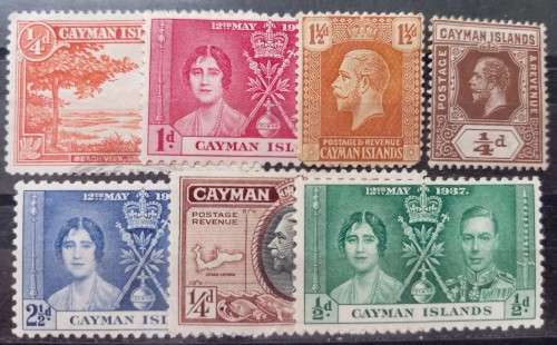 Cayman Islands lot of 7 old stamps - mostly MH