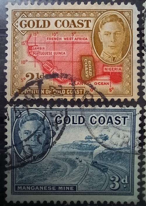 1948  Australia Gold Coast part set of 6 used stamps
