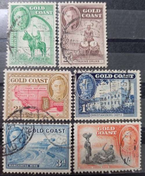 1948  Australia Gold Coast part set of 6 used stamps