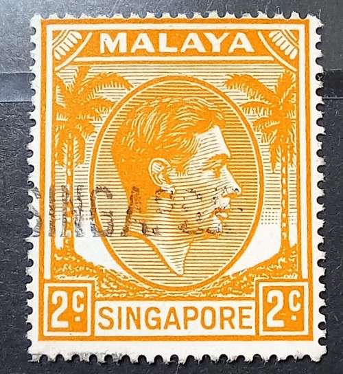 1937 Straits Settlements 2c, used