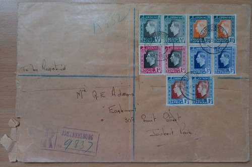 1937 SA Union lot of 2 private registered FDCs, some tears in envelope