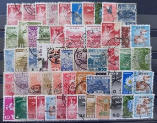 Japan lot of 55 used stamps