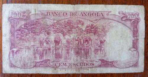 1963  Angola 100 Escudos, with tear