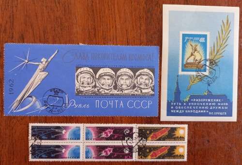 USSR 2 x minisheets 1960 & 1962, block of 6 1963 MH