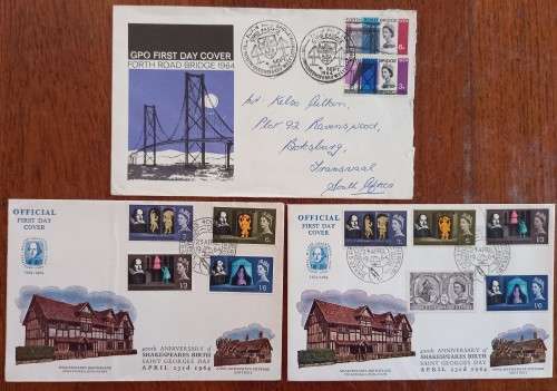 1964 Great Britain lot of 3 FDC