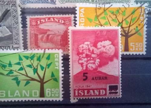 Iceland lot of 22 old stamps - some in high values