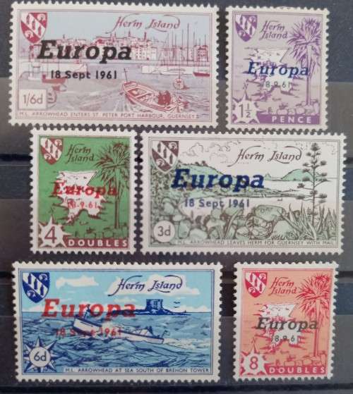 1961 Herm Island Europa overprints MH