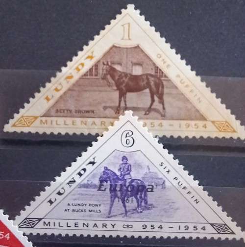 1953 Lundy Island Coronation set of 7 MH + 1 free