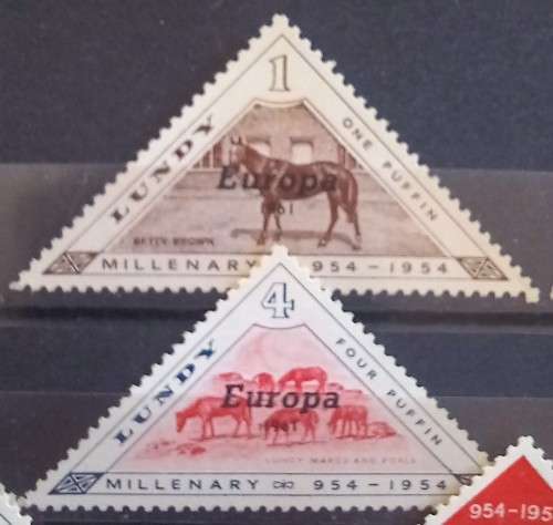 1953 Lundy Island Coronation set of 7 MH + 1 free