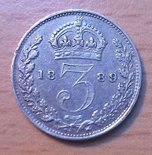 1889 Great Britain silver 3 Pence
