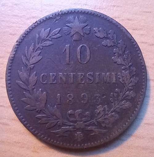 1893 Italy 10 Centesimi