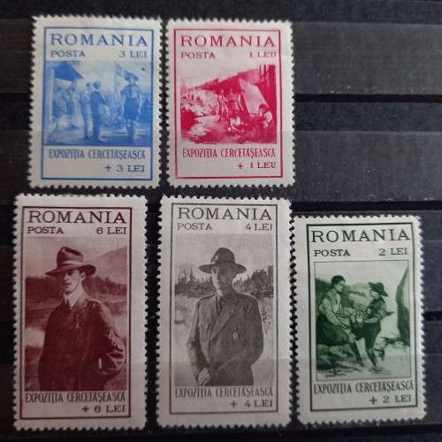 1931 Romania full set of 5 scouting stamps MH