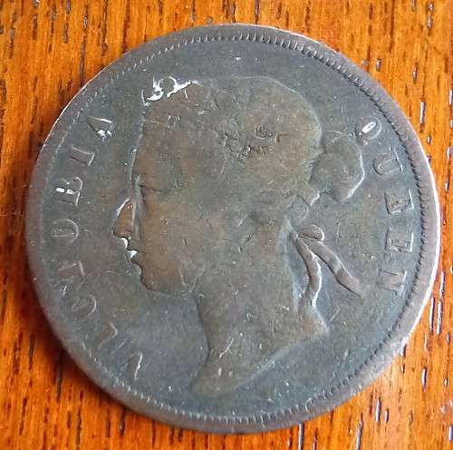 1875W Straits Settlement 1 Cent