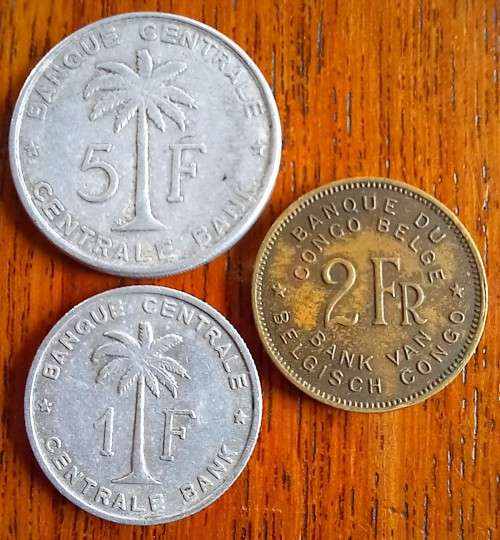 Belgian Congo lot of 3 coins