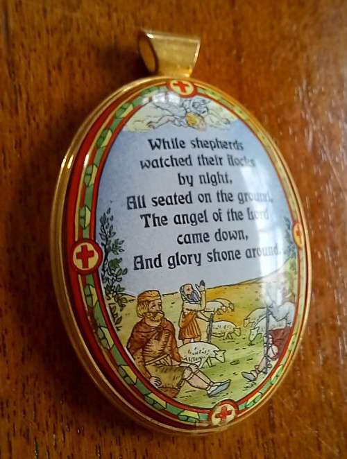 Halcyon Days collectible enamel Christmas medallion 1998 #135 of 365 in original box