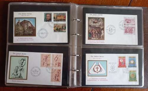 Vatican City 3 folders of the Golden Series FDCs 1972 to August 1987 - 170+ FDCs