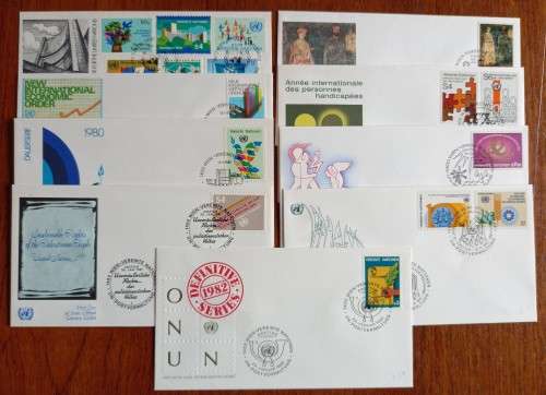 United Nations Vienna lot of 9 FDCs 1979-1982