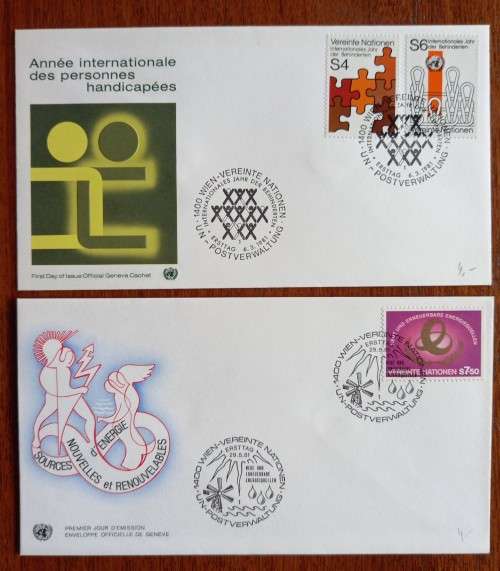 United Nations Vienna lot of 9 FDCs 1979-1982