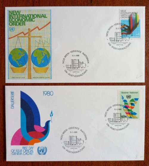 United Nations Vienna lot of 9 FDCs 1979-1982