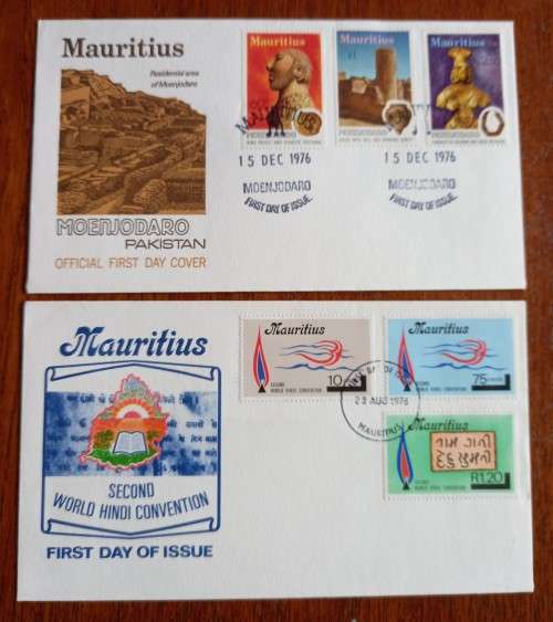 1976 Mauritius lot of 2 FDCs