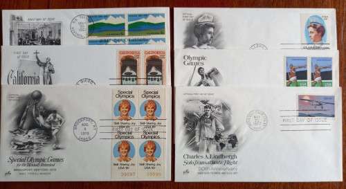 USA lot of 6 Artcraft FDCs 1967 to 1979