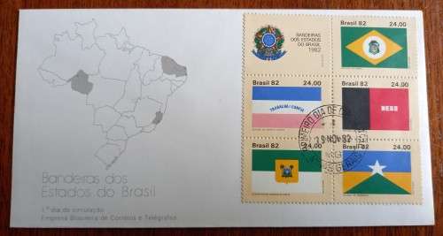Brazil lot of 3 FDCs with minisheets 1982 & 1983