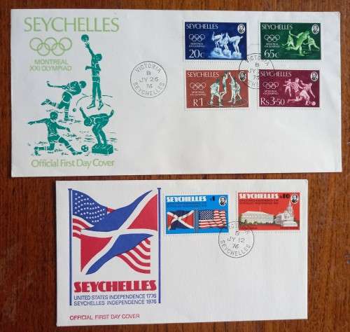 1976 Seychelles lot of 4 FDCs