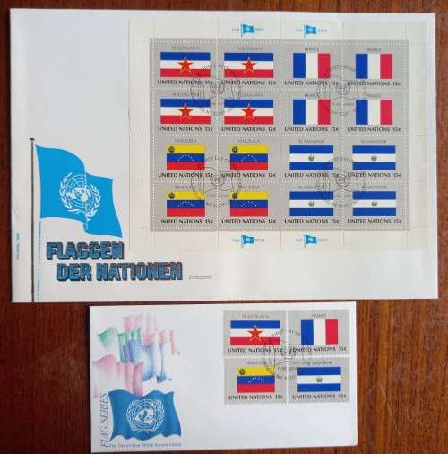 1980 United Nations lot of 8 Flag Series FDCs