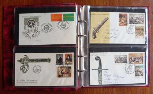 Greece 1970 to 1975 lot of 56 FDCs in folder -  near complete