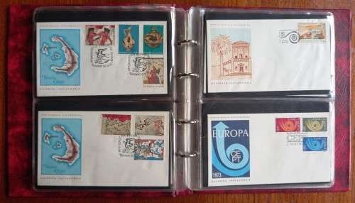 Greece 1970 to 1975 lot of 56 FDCs in folder -  near complete