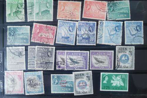 Aden lot of 48 used and MH stamps 1937 onwards