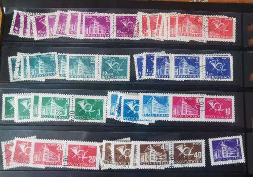 Romania lot of 137 used and MH tax, revenue and charity stamps