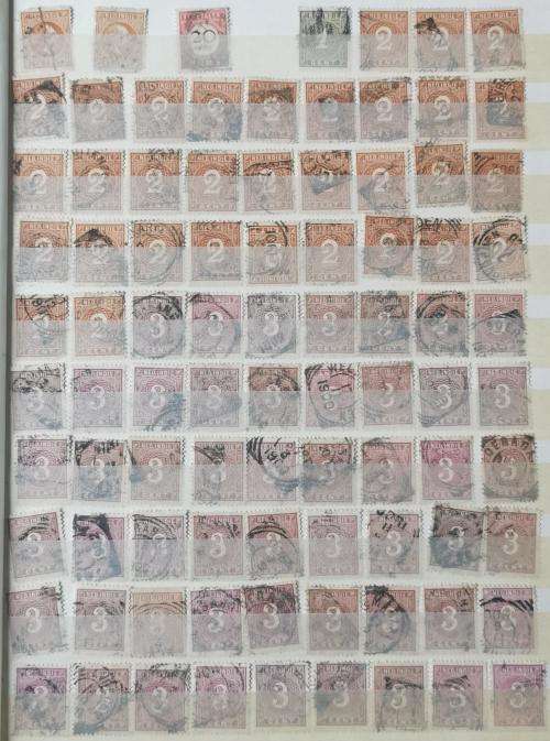 Netherlands Indies stamp album with more than 1 000 used stamps 1870 onwards