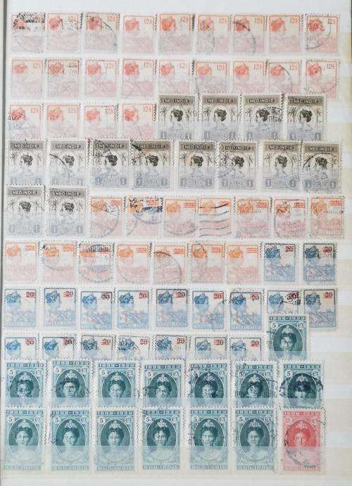 Netherlands Indies stamp album with more than 1 000 used stamps 1870 onwards