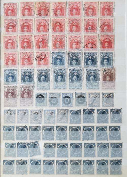Netherlands Indies stamp album with more than 1 000 used stamps 1870 onwards