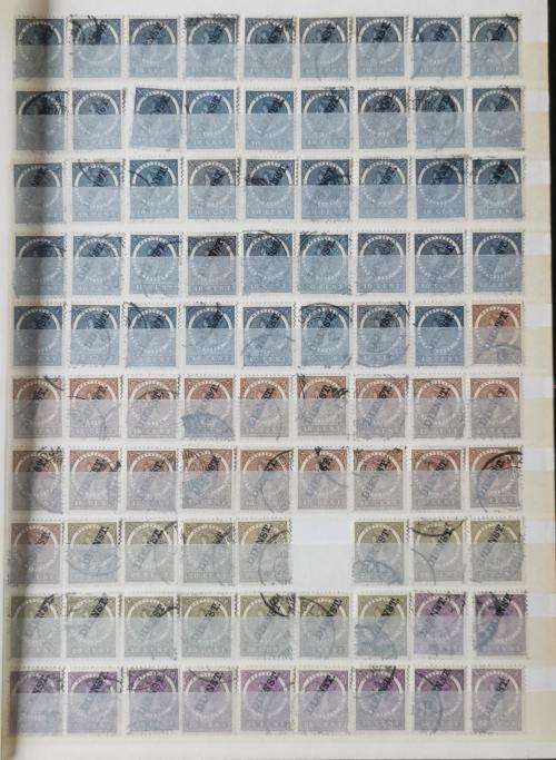 Netherlands Indies stamp album with more than 1 000 used stamps 1870 onwards