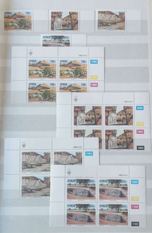 SWA 1988 to 1990 full MNH sets plus mini sheets and control blocks